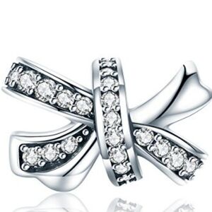 Sterling Silver Bow Charm Bead 925